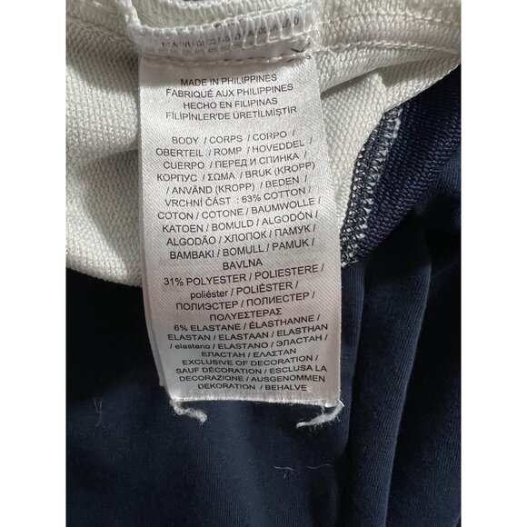 Lauren Ralph Lauren Navy & White Jogger Pants L/XL Drawstring Waist Cotton Blend - Picture 6 of 10